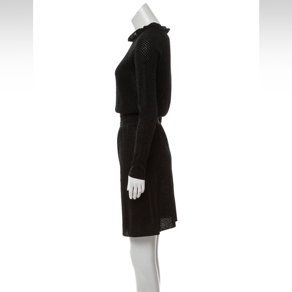 TORY BURCH Mod Metallic Stretch Little Black Dress - Picture 4 of 6